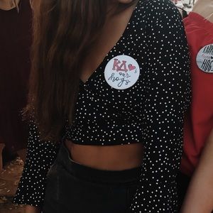 3/4 Polka Dot Sleeve Top